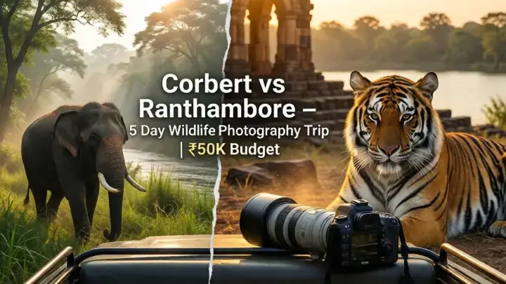 compare corbett and ranthambore for a 5 day wildlife photography trip in november on a 50k budget