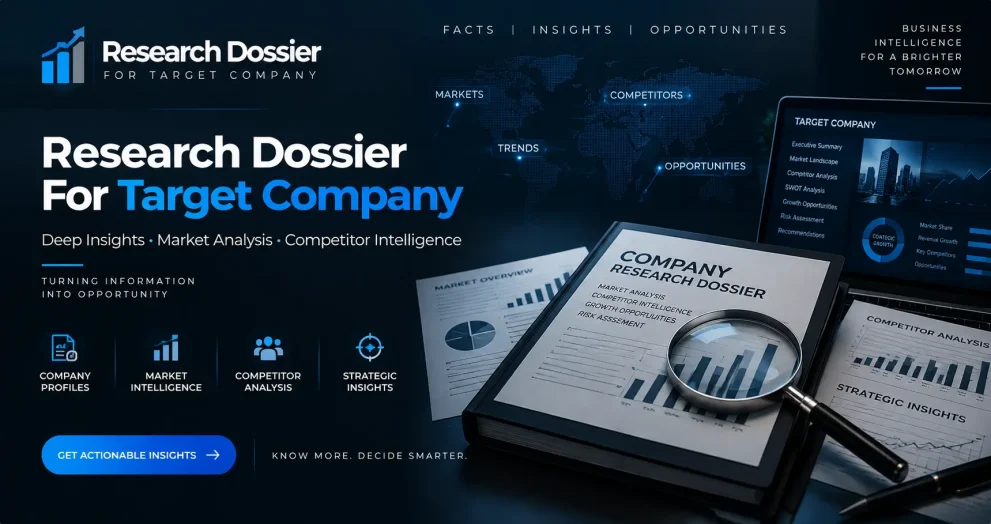 research dossier for target company