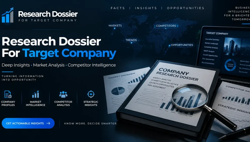 research dossier for target company